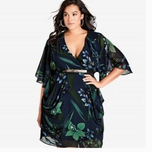 CITY CHIC Moody Floral Wrap Dress